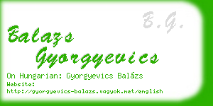 balazs gyorgyevics business card